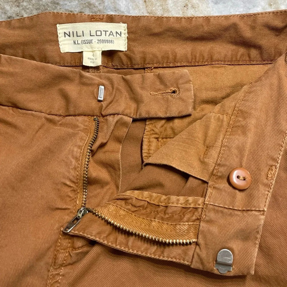 Nili Lotan Montauk Pant in Whiskey Raw Hem size 4 - Picture 2 of 16